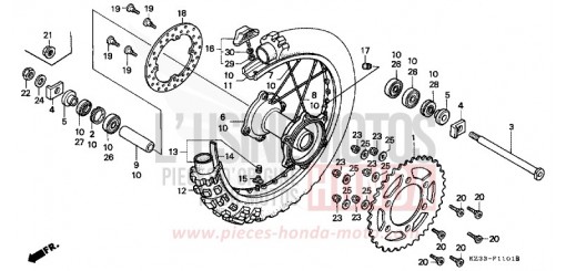 ROUE ARRIERE CR250RT de 1996